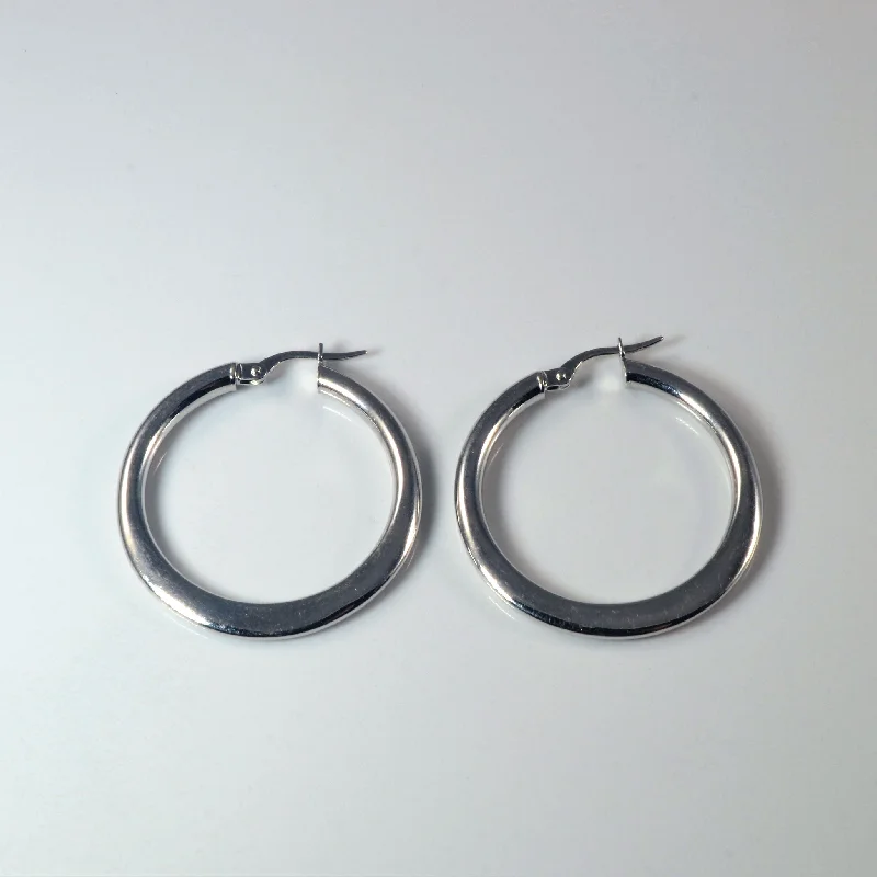 Hoop earrings with snake print designs for an edgy, wild appearance-White Gold Hoop Earrings |