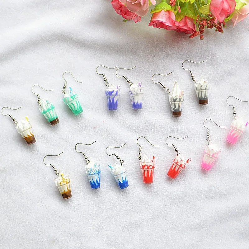 Medium hoop earrings for an everyday look with the perfect balance of style-Wholesale Ice Cream Metal Earrings