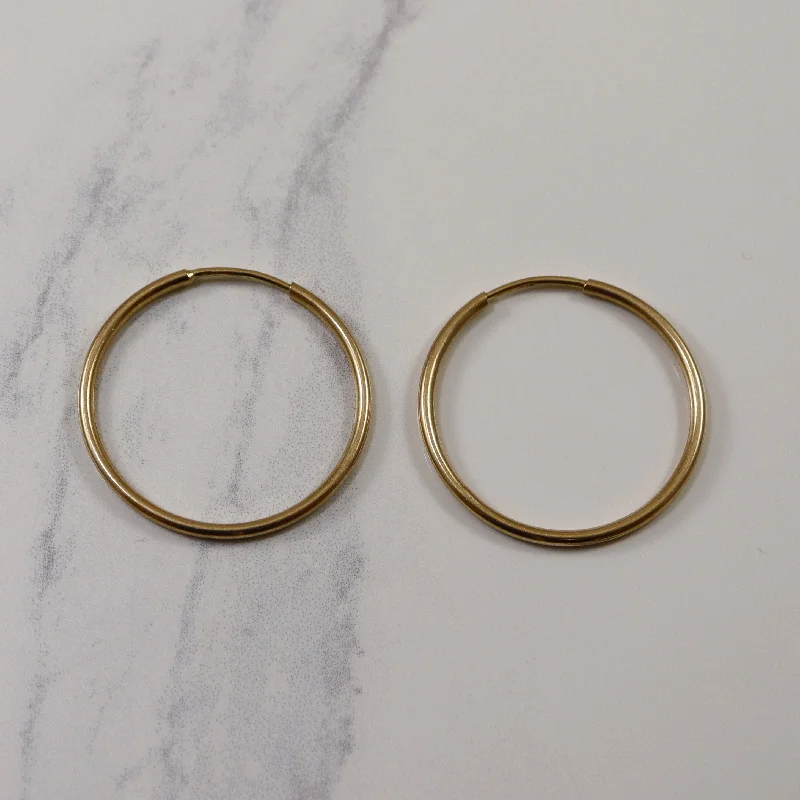 Hoop earrings with spiral designs for a dynamic and fluid look-Large Yellow Gold Hoop Earrings |