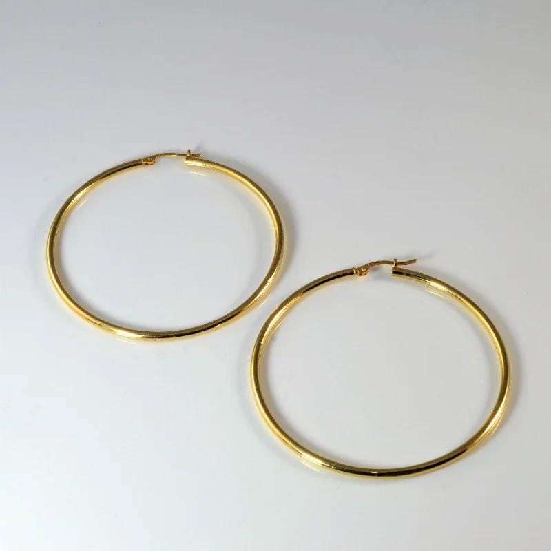 Best hoop earrings with floral designs for a feminine and delicate look-Large Yellow Gold Hoop Earrings |