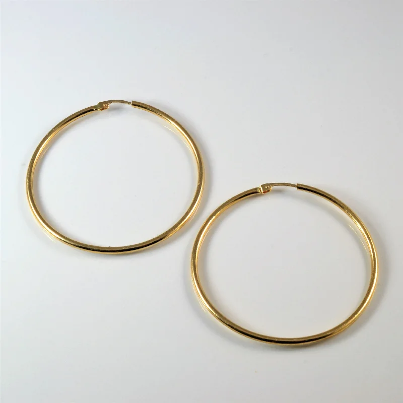 Hoop earrings with removable pendants for a versatile and customizable accessory-Yellow Gold Hoop Earrings |