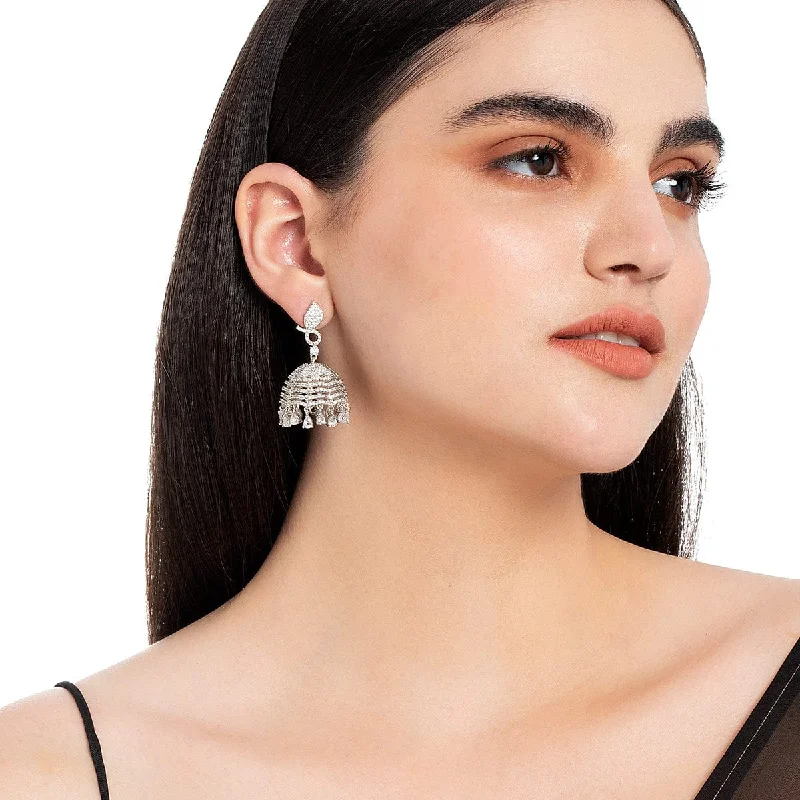 Best hoop earrings with gold-plated finishes for an affordable luxury vibe-Zircon Earring 148633