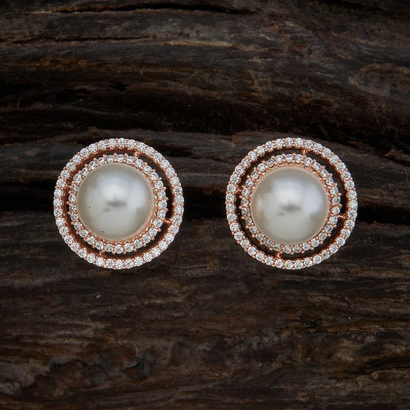 Hoop earrings with hammered textures for a boho-chic and rustic vibe-Zircon Earring 154133