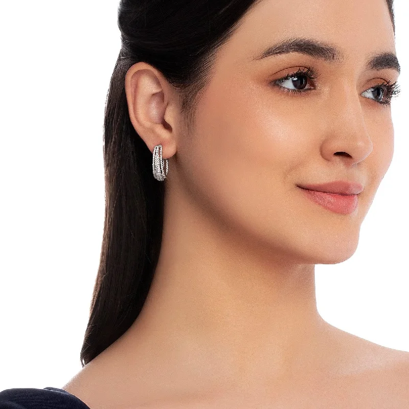 Best hoop earrings with Swarovski crystals for added sparkle and luxury-Zircon Earring 154507