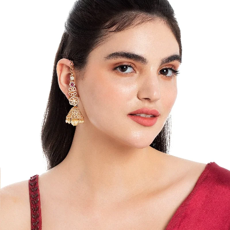 Best hoop earrings with gold for a luxurious and timeless look-Zircon Earring 155252