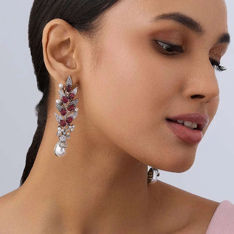 Hoop earrings with diamond-cut surfaces for added sparkle and shine-Zircon Earring 157724