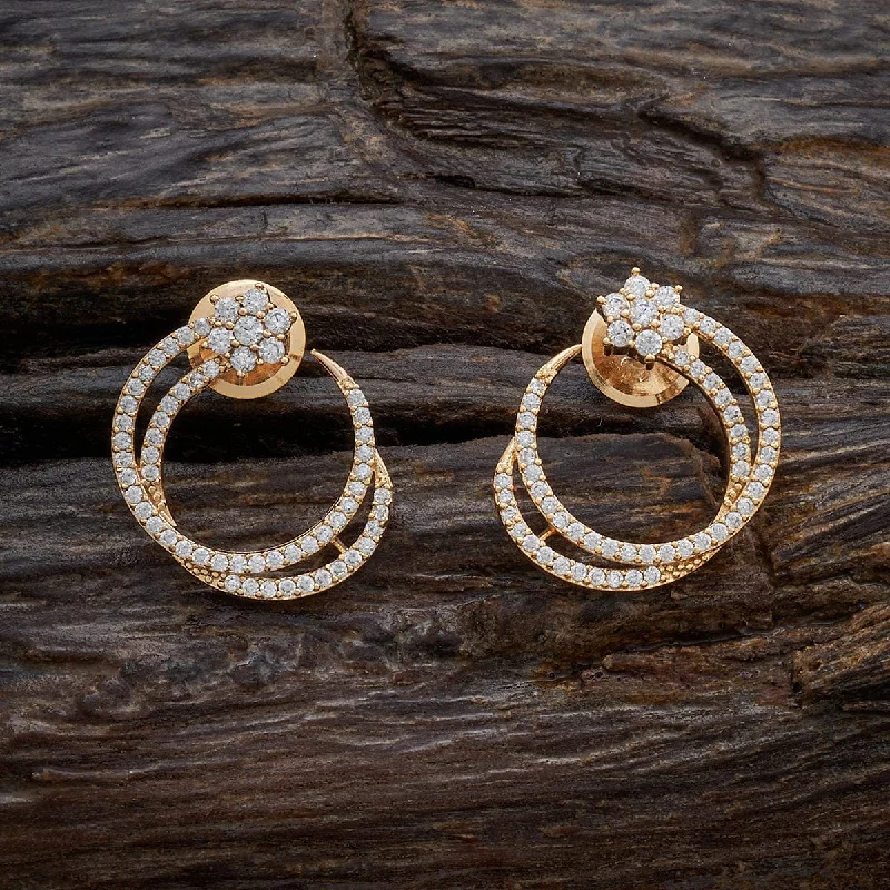 Best hoop earrings with vintage rhinestone embellishments for a retro-glam effect-Zircon Earring 160694