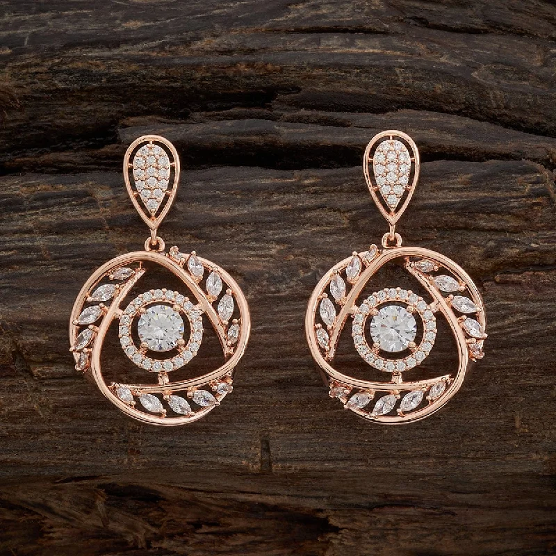 Hoop earrings with floral motifs for a feminine and nature-inspired look-Zircon Earring 161665