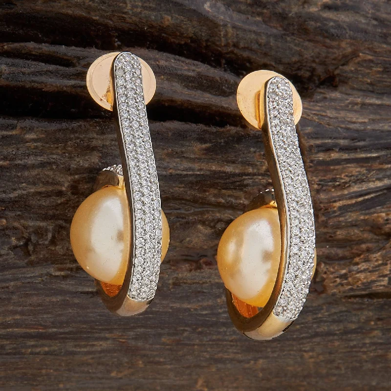 Hoop earrings with leather accents for a sleek and bold combination-Zircon Earring 162197